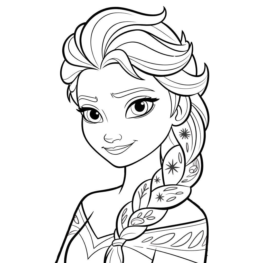 elsa easy coloring