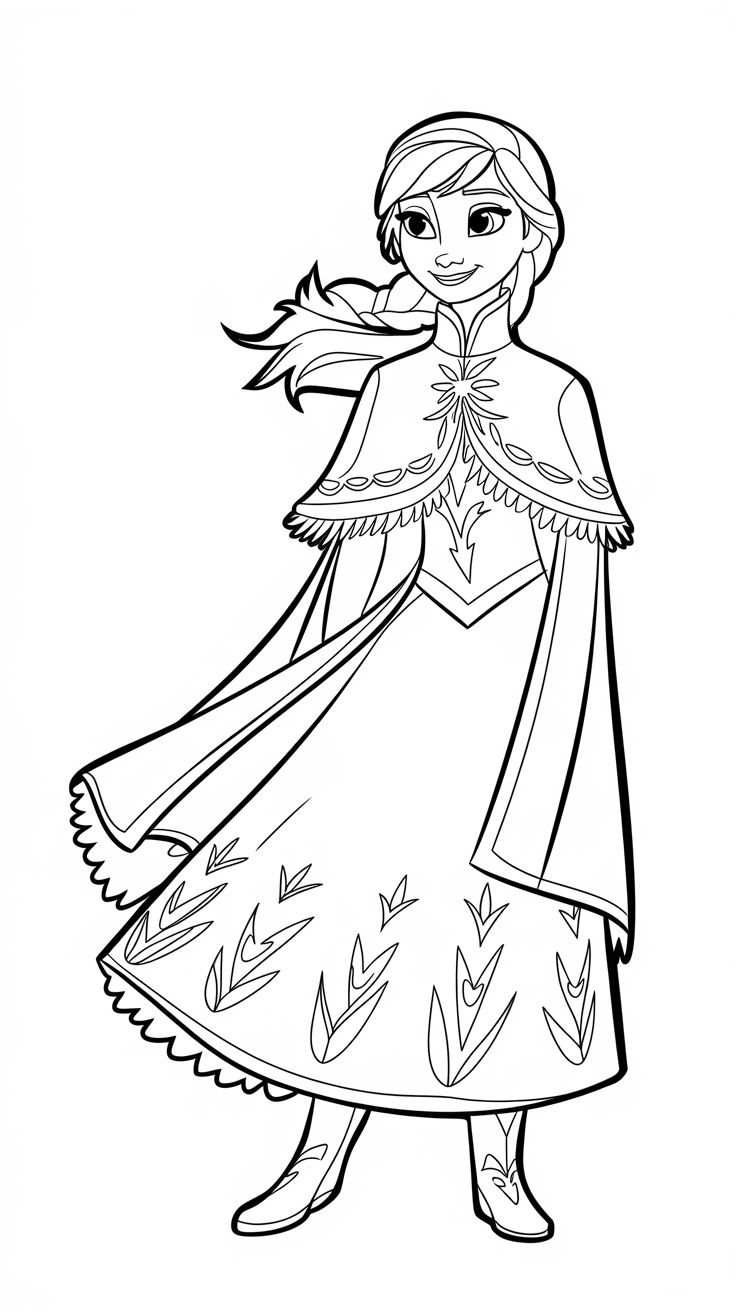 coloring pages anna frozen