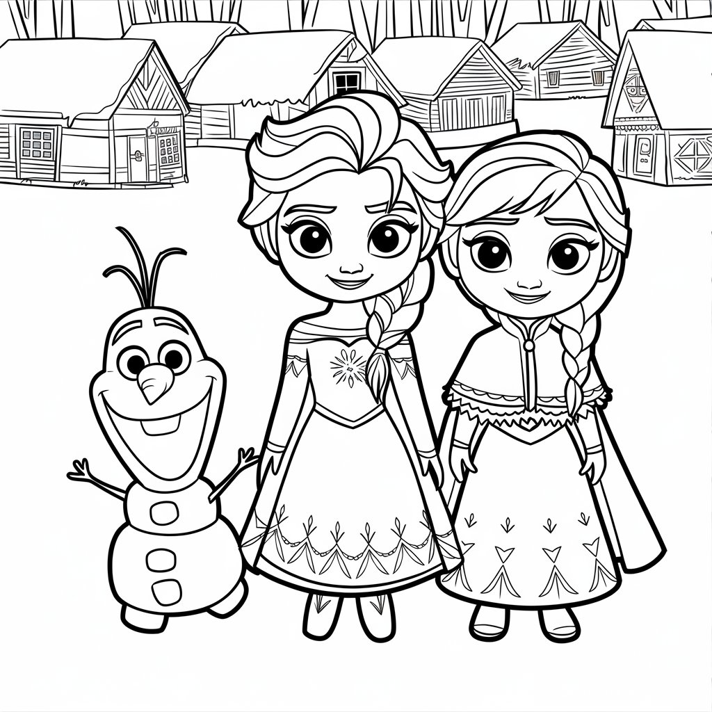frozen coloring page