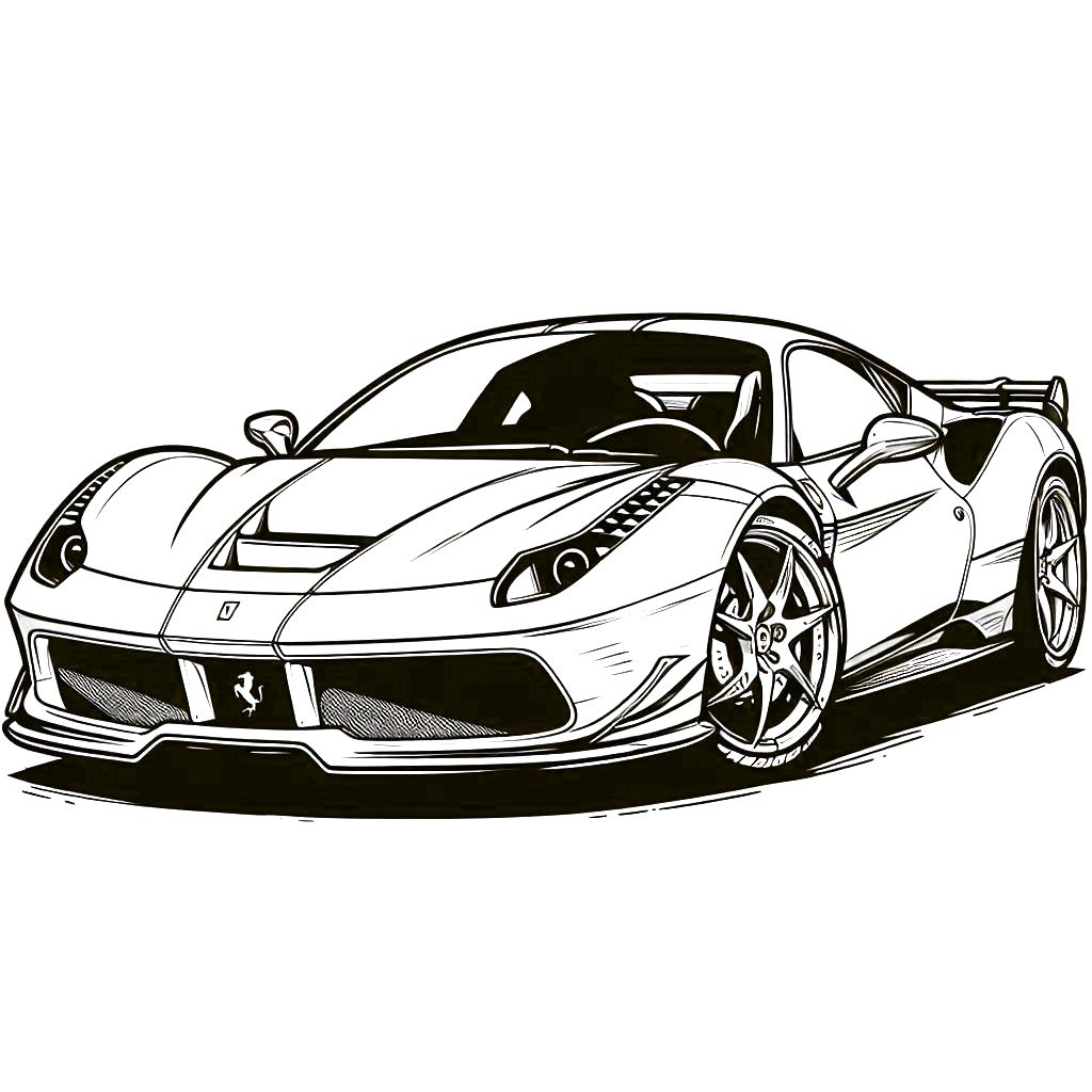 ferrari printable coloring pages