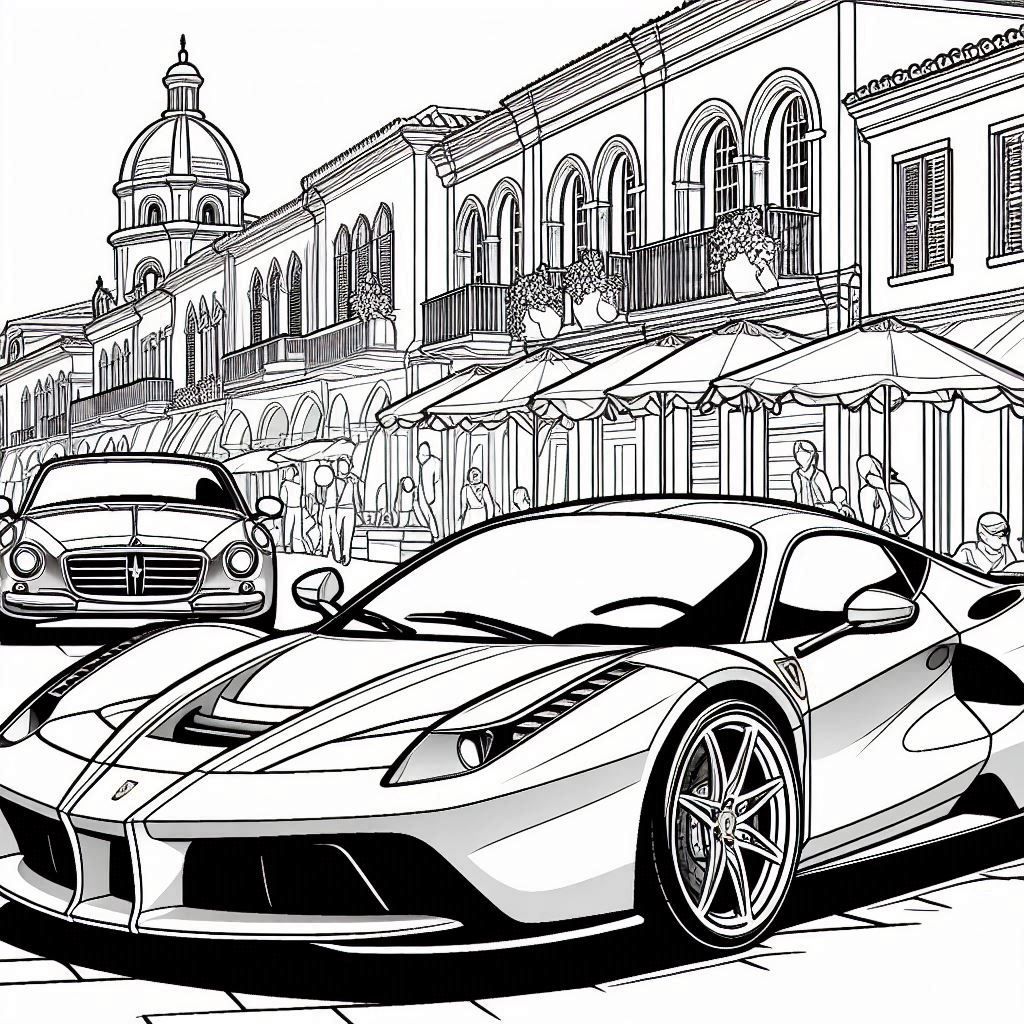 ferrari coloring page free for children