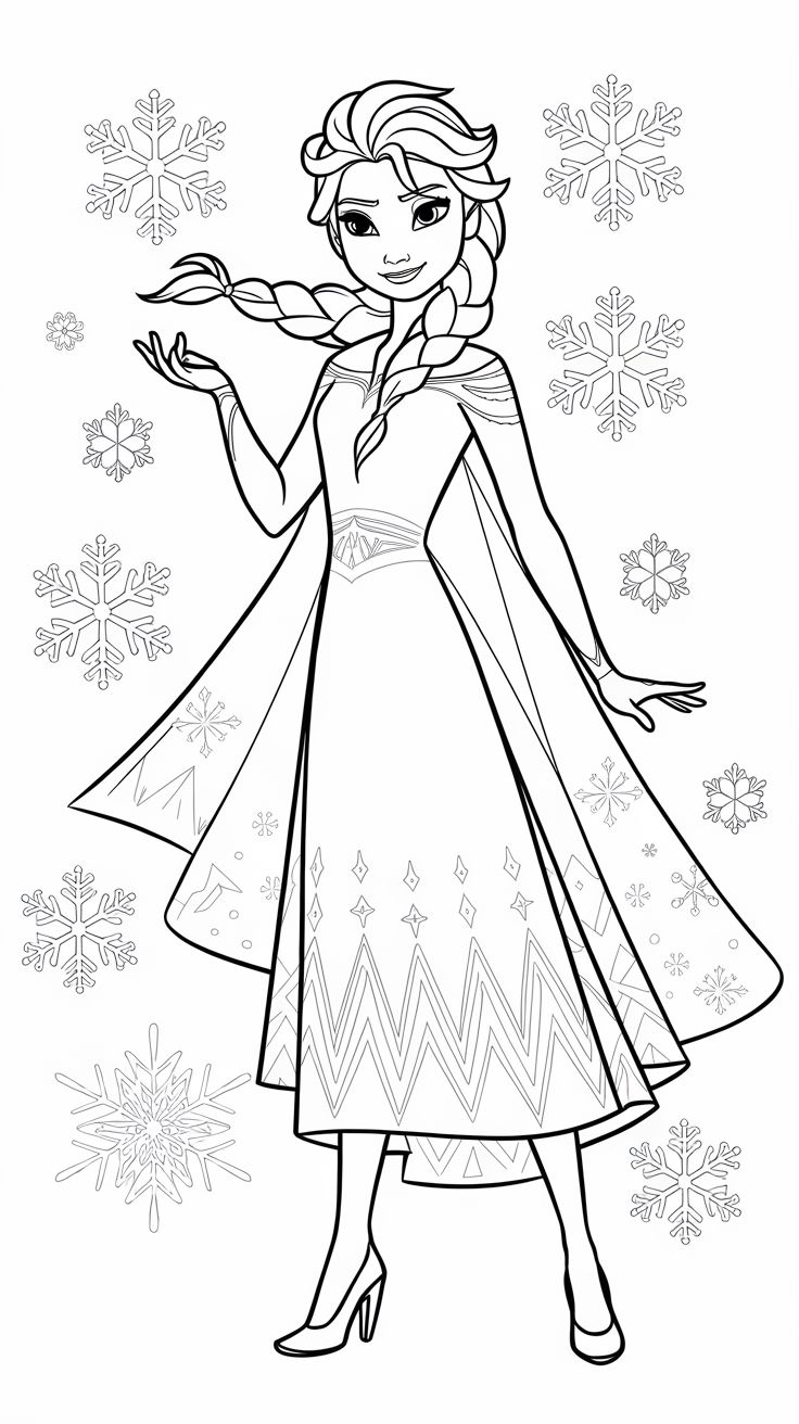 frozen elsa coloring page