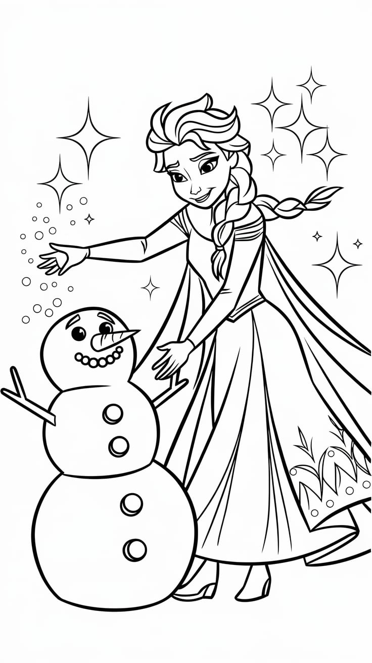 frozen color pages printable