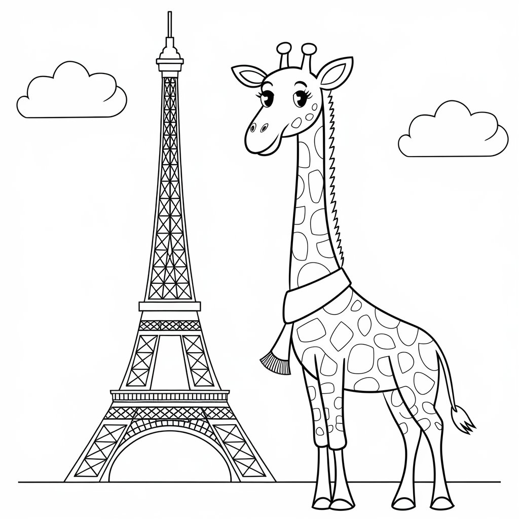 giraffe coloring page