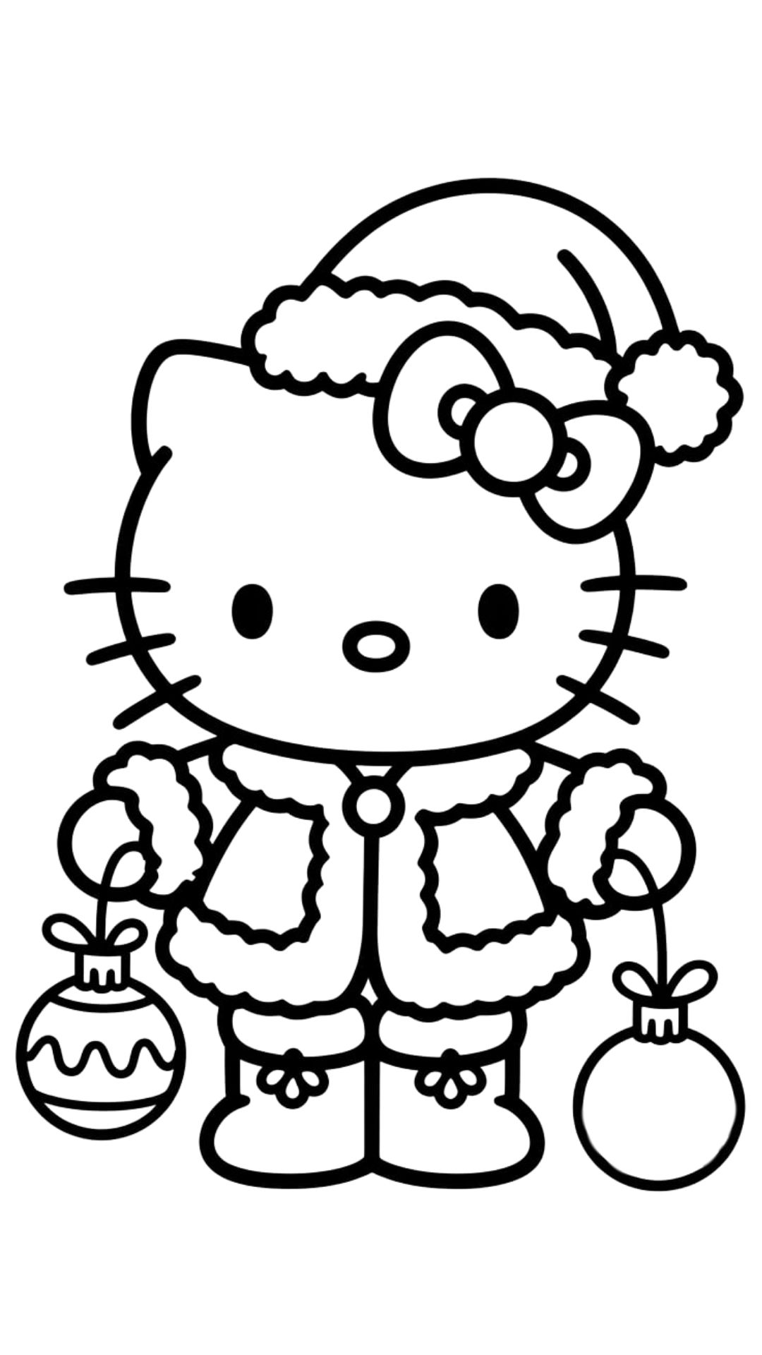 hello kitty christmas coloring pages