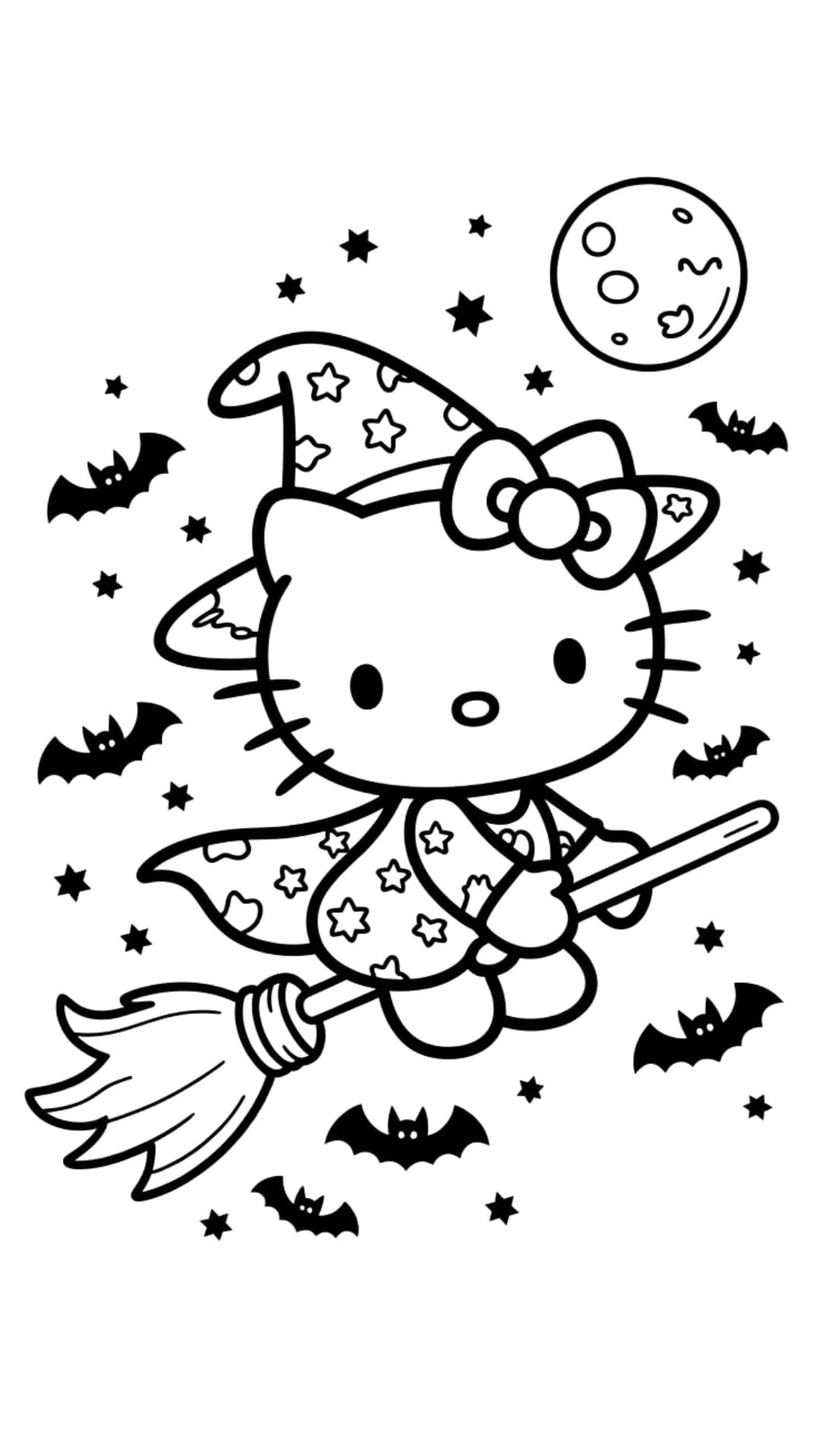halloween hello kitty coloring pages