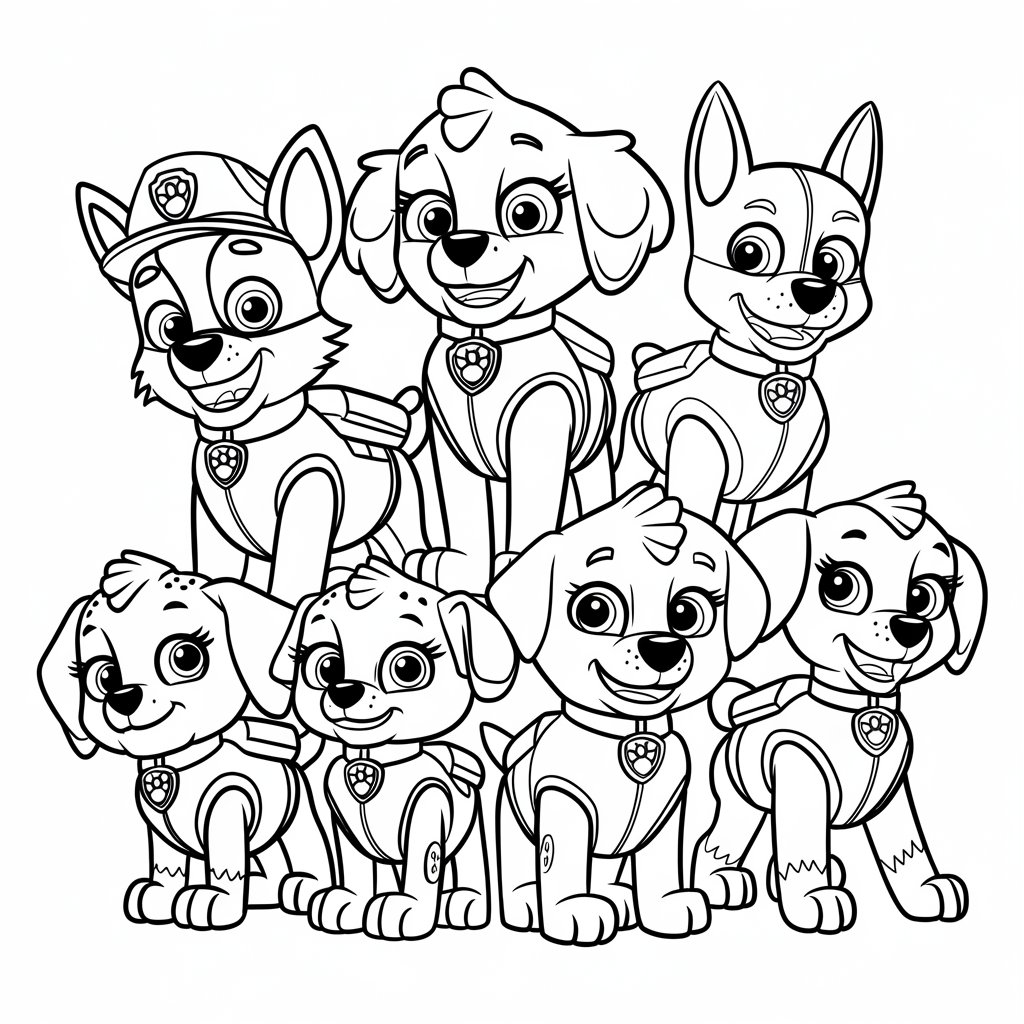 paw patrol color pages