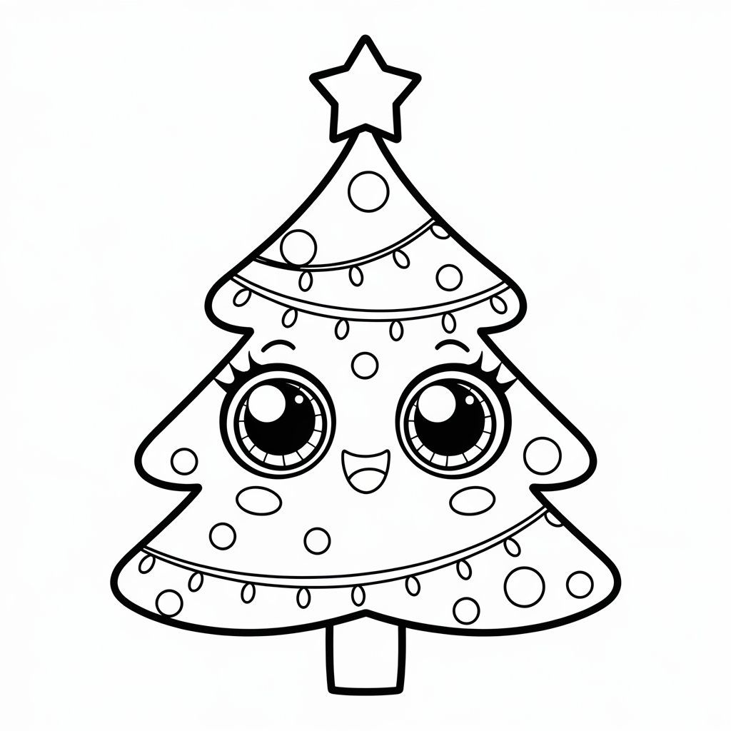 christmas tree coloring page free