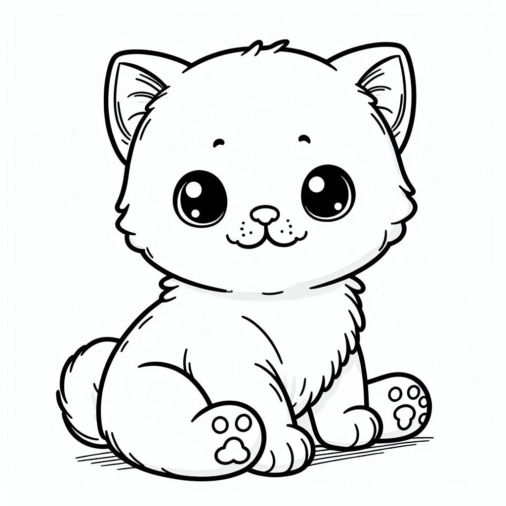 coloring page kitten
