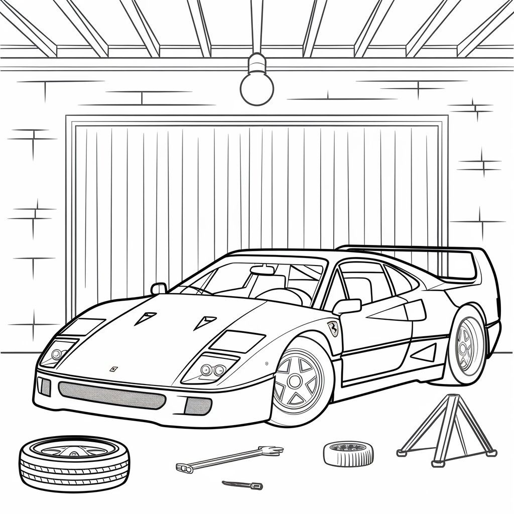 ferrari coloring page