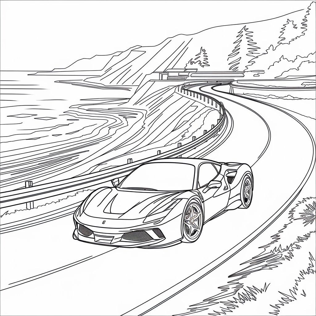 ferrari coloring page free print