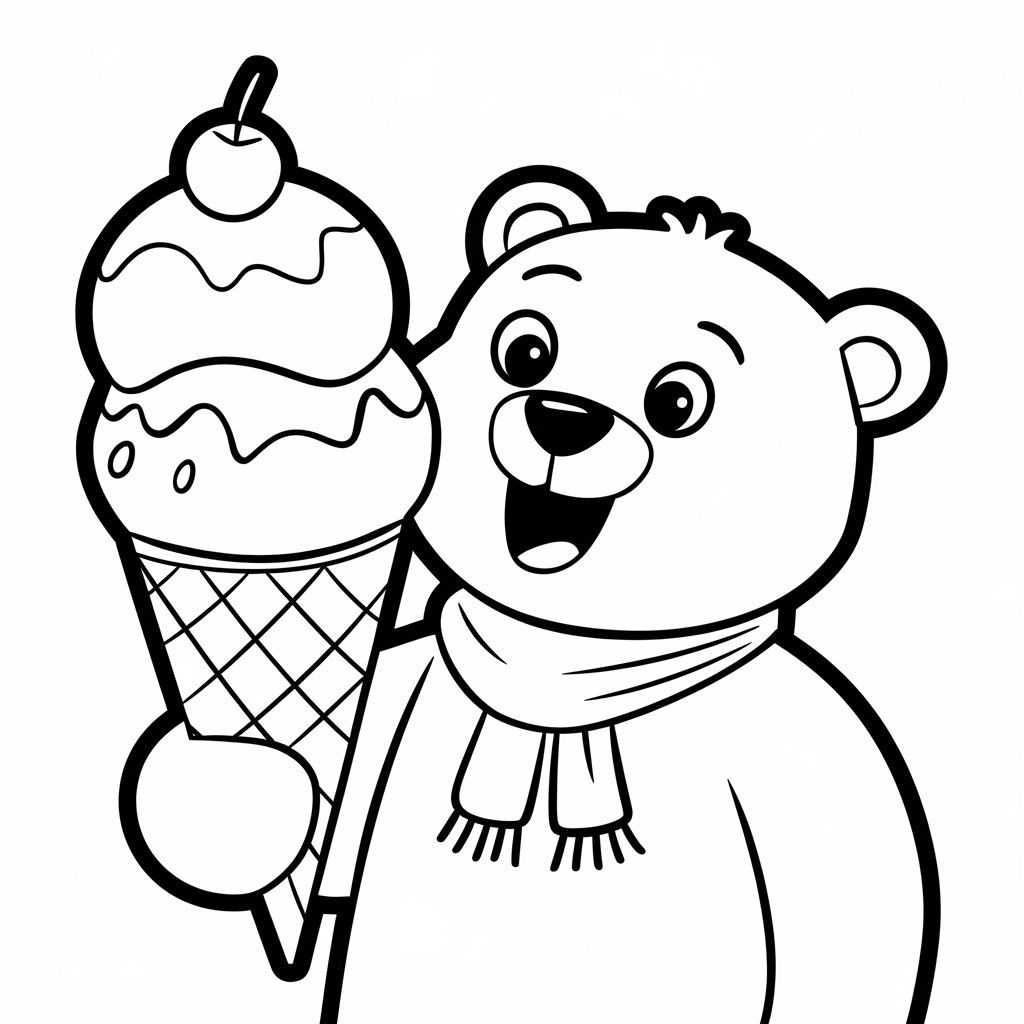 bear coloring book page