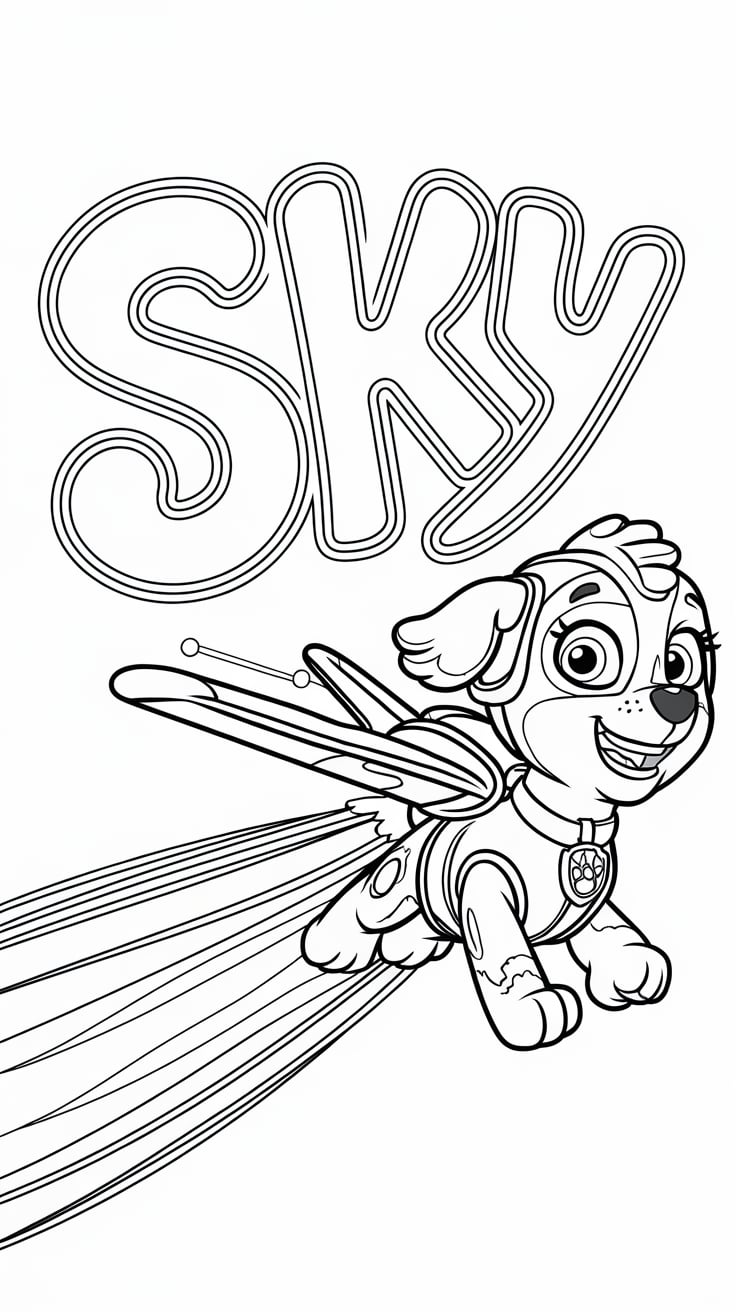 skye paw patrol coloring page