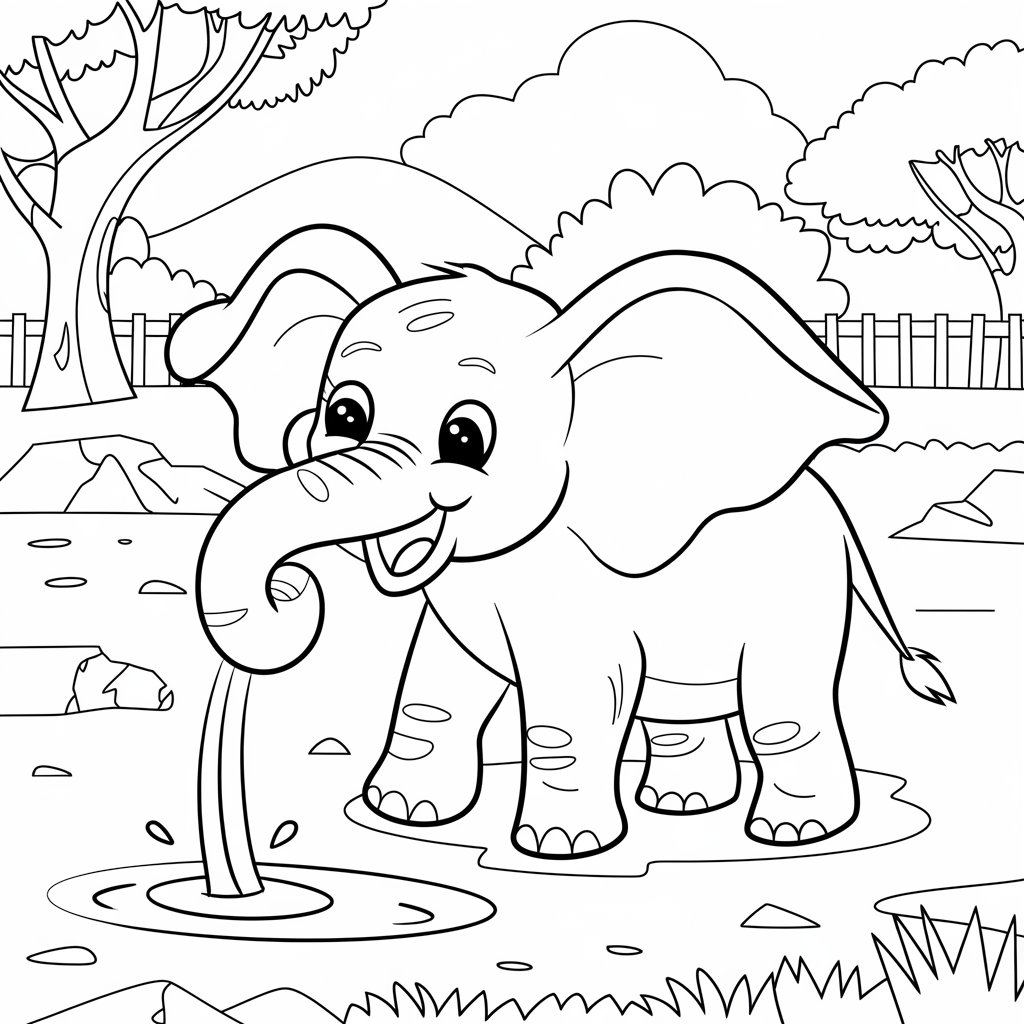 zoo animals coloring page