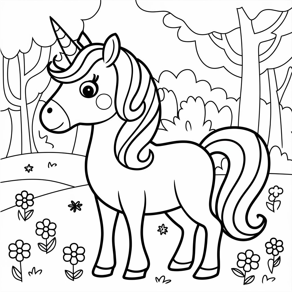 unicorn rainbow coloring pages