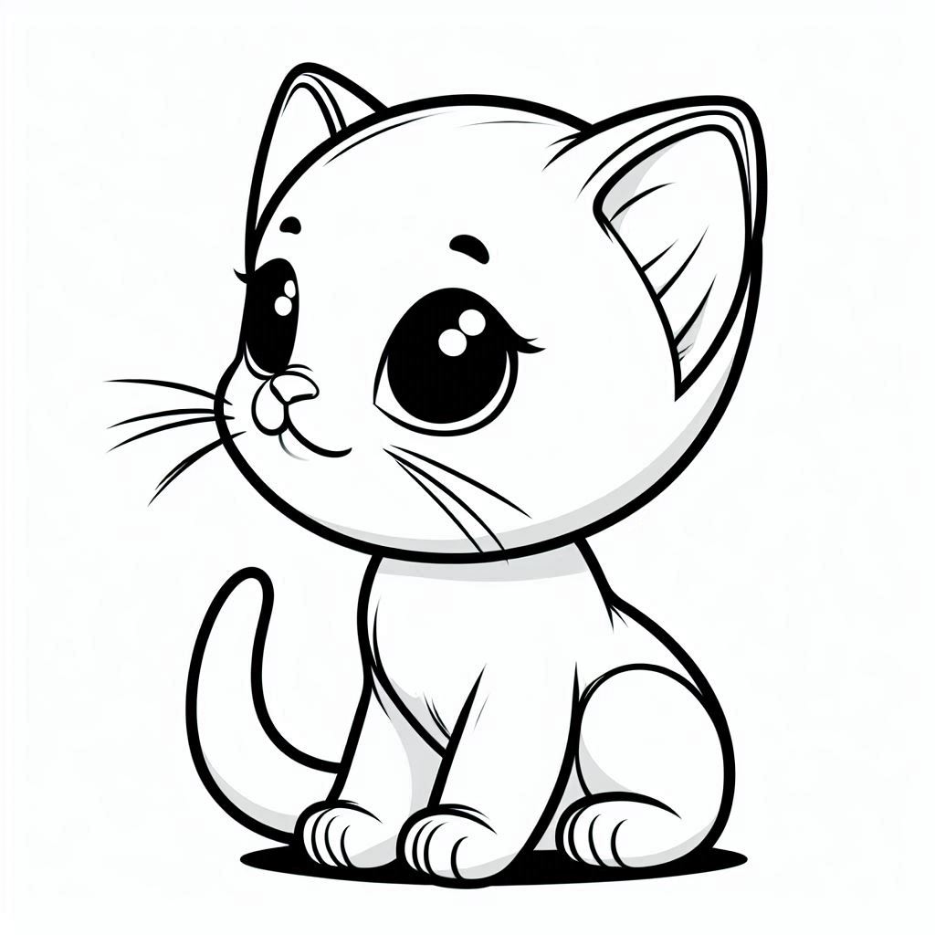 adorable kitten coloring pages