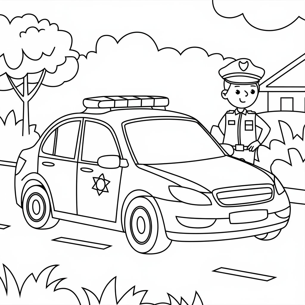 coloring pages of police cars