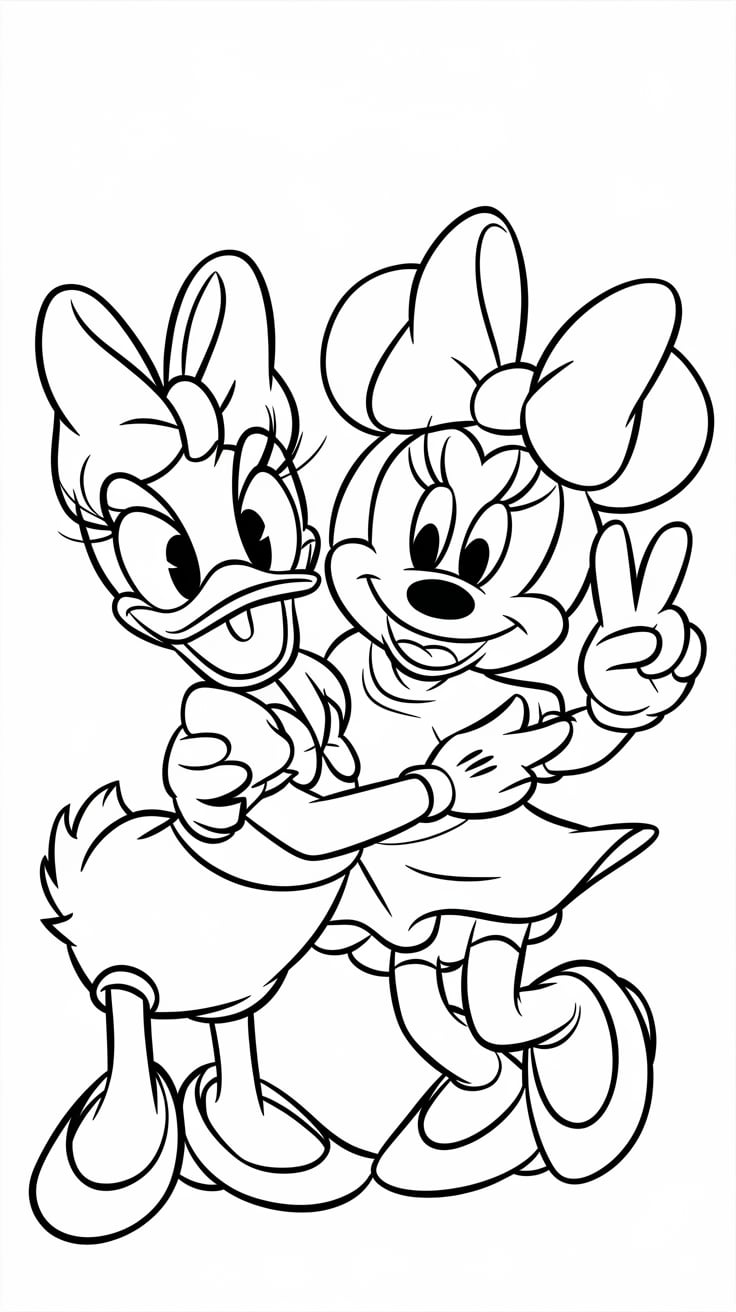 minnie mickey coloring pages