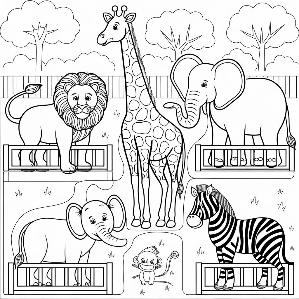 zoo coloring pages