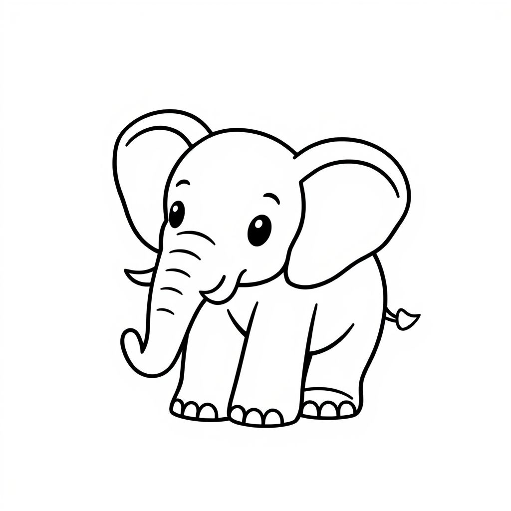 elephant color page
