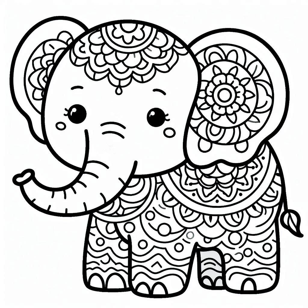 cute coloring pages of elephants