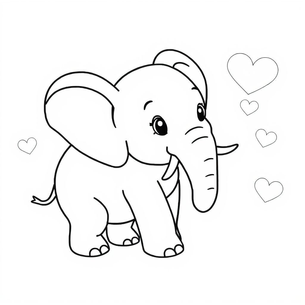 coloring pages of cute elephants