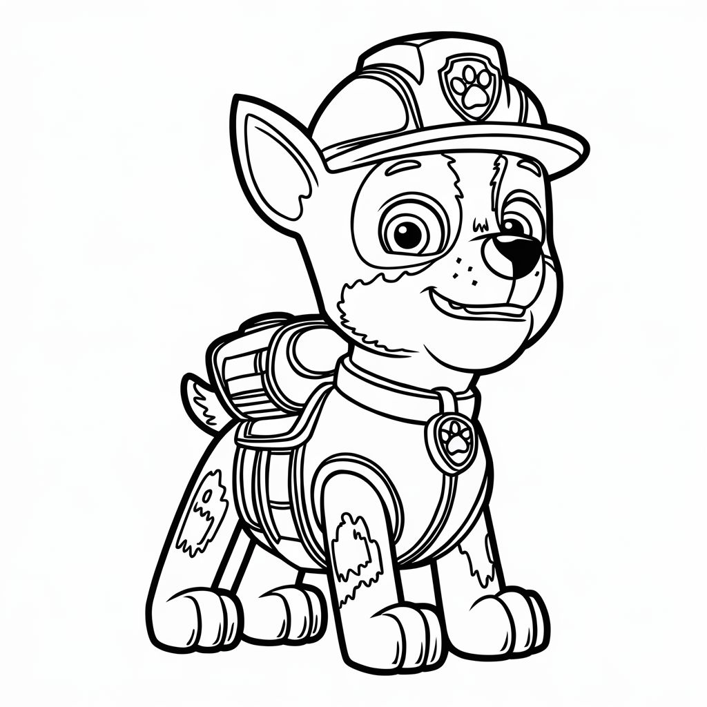 paw patrol chase coloring page