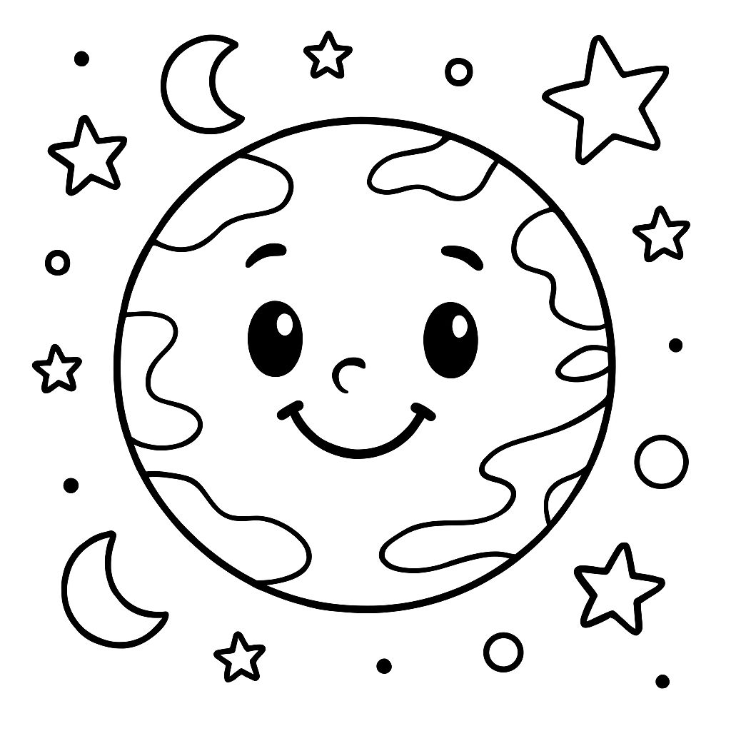 planet coloring page