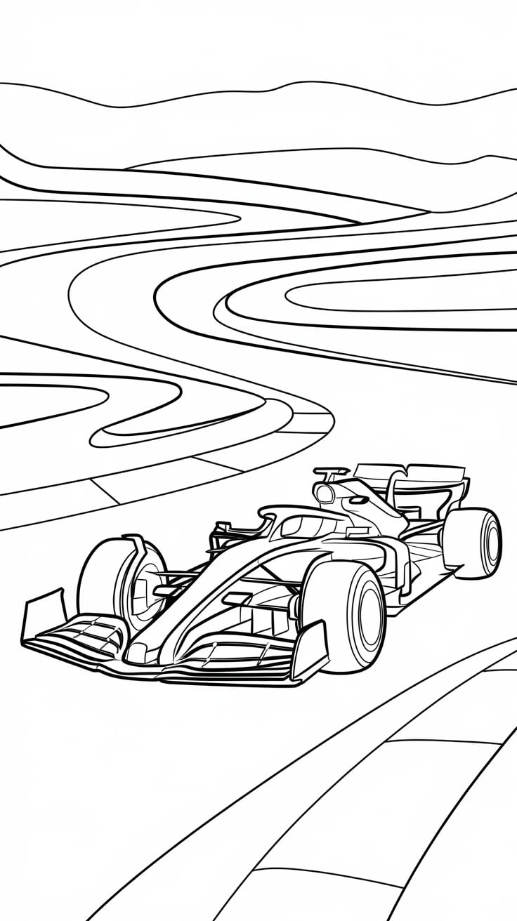 free coloring pages race cars