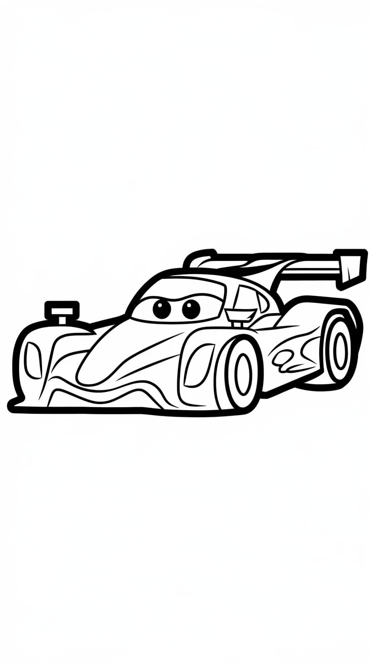 easy race car coloring pages