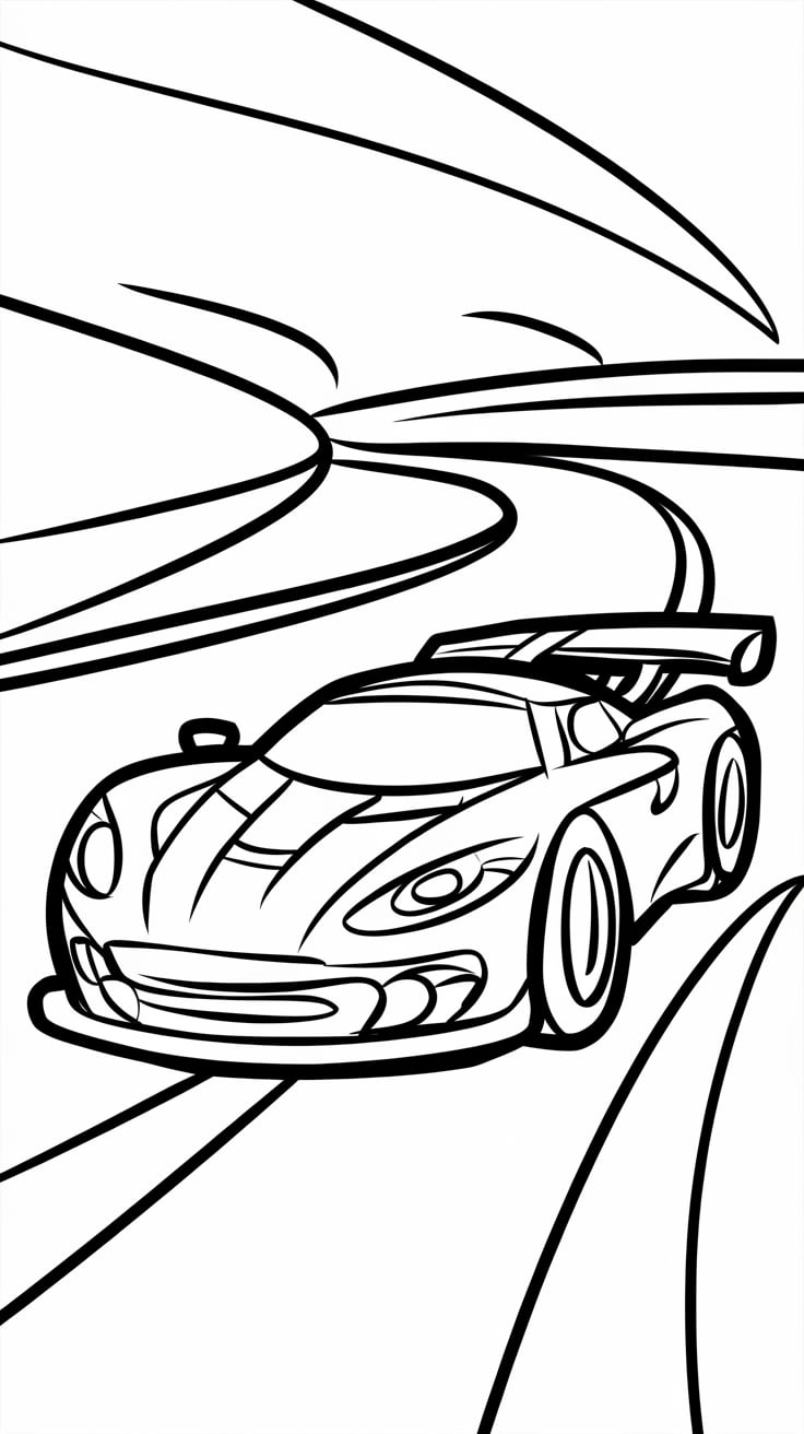 race car hot wheels coloring pages