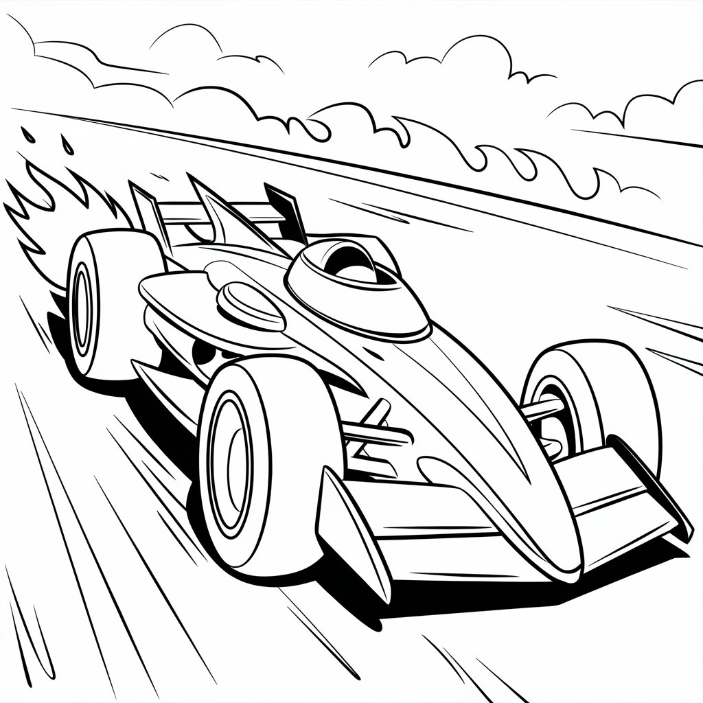 race car printable coloring pages