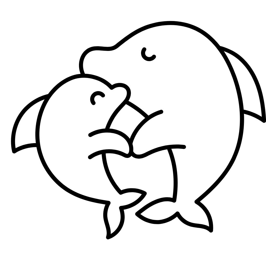 coloring page dolphin