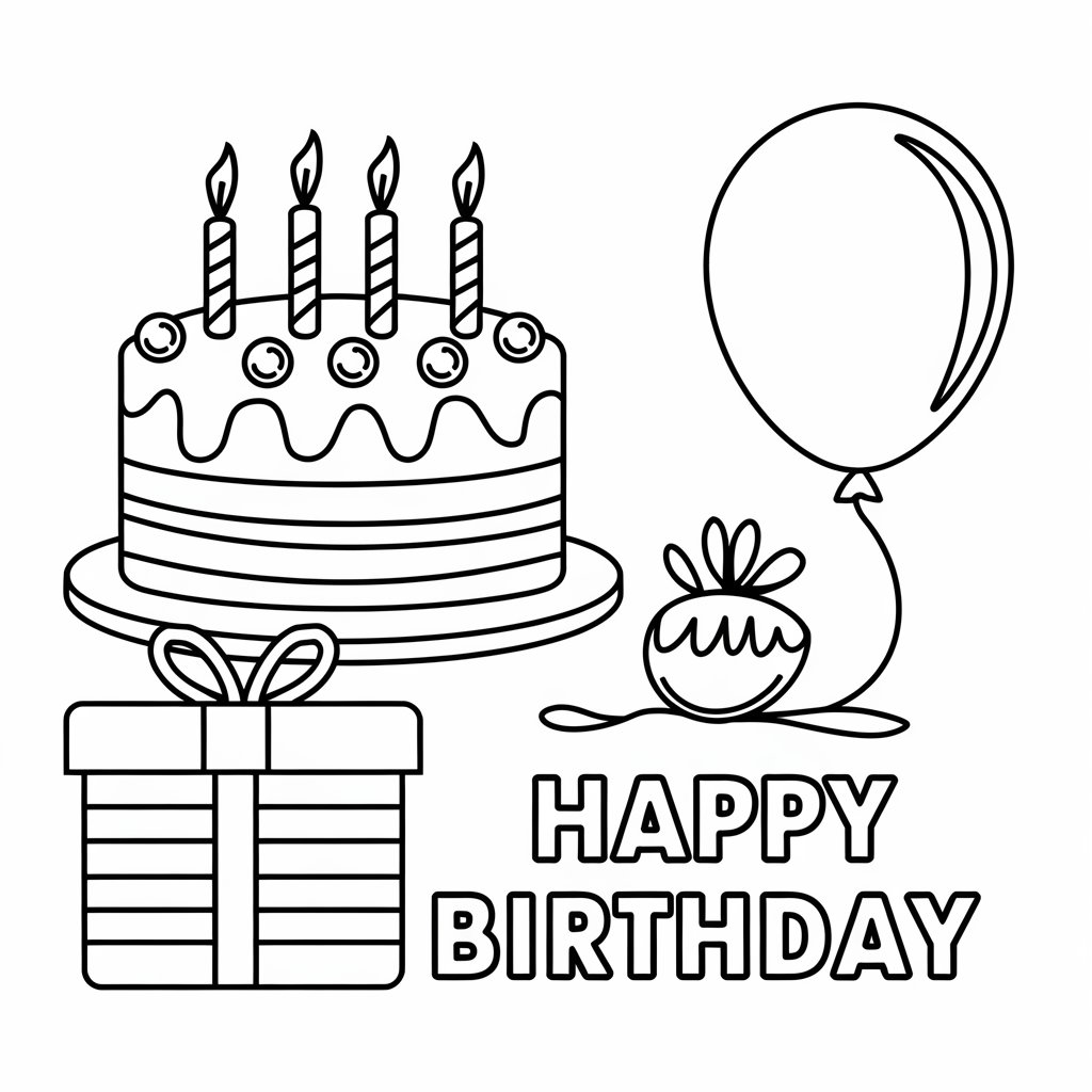 color pages birthday