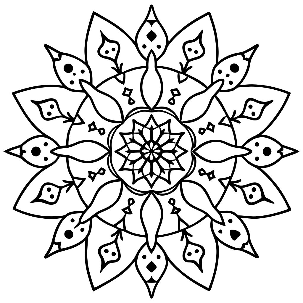 flower mandala coloring page