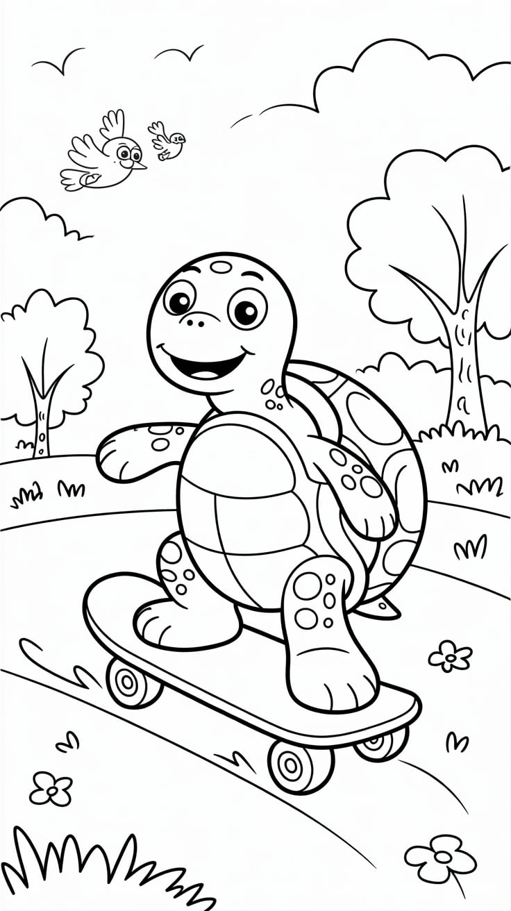 turtle color pages
