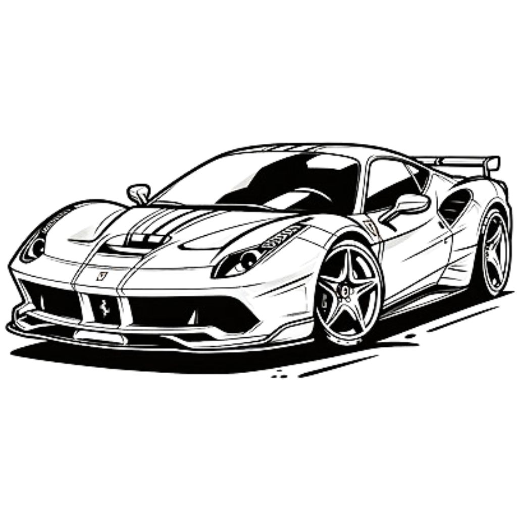 ferrari coloring page for children print