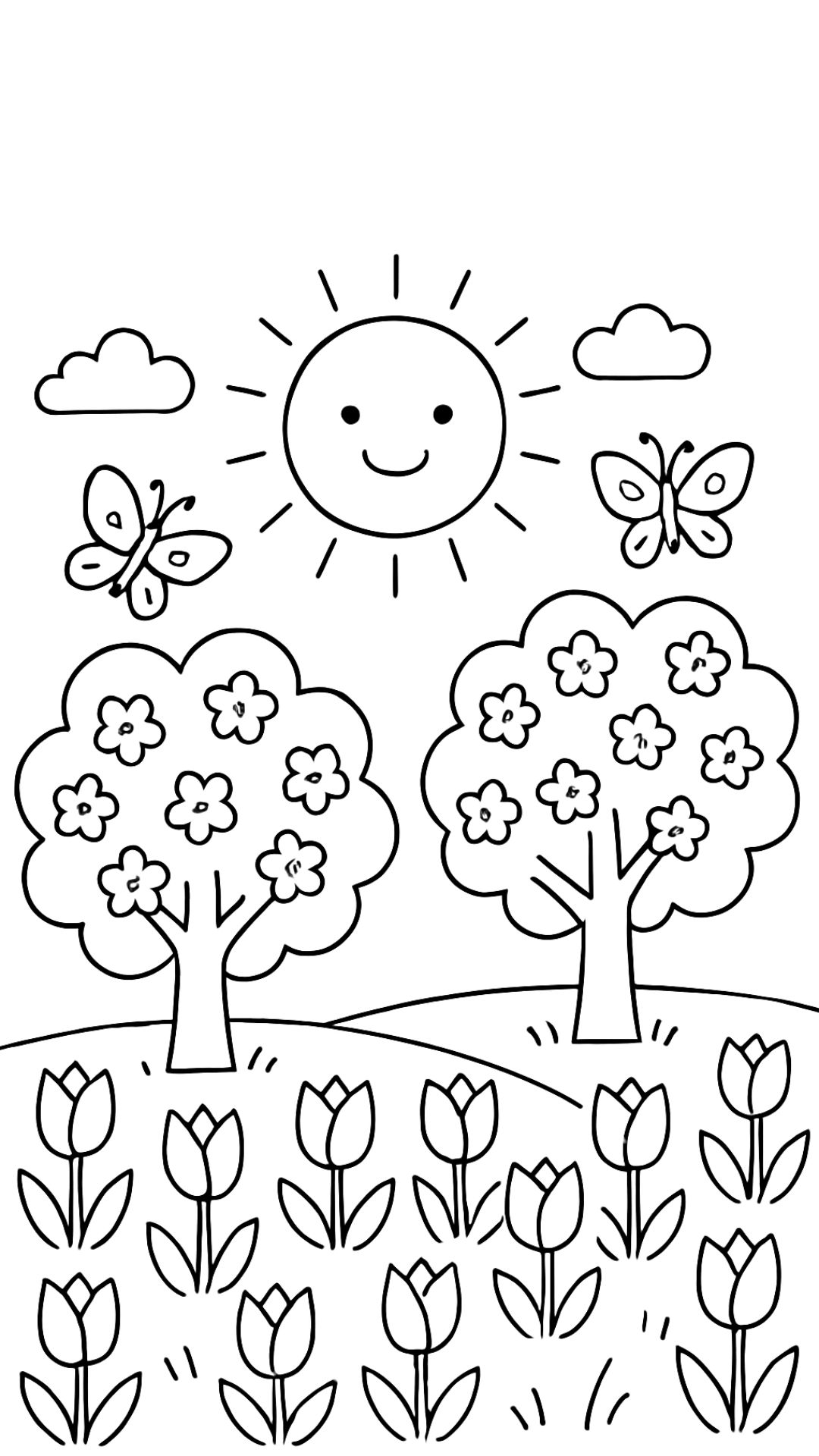 spring flower coloring pages