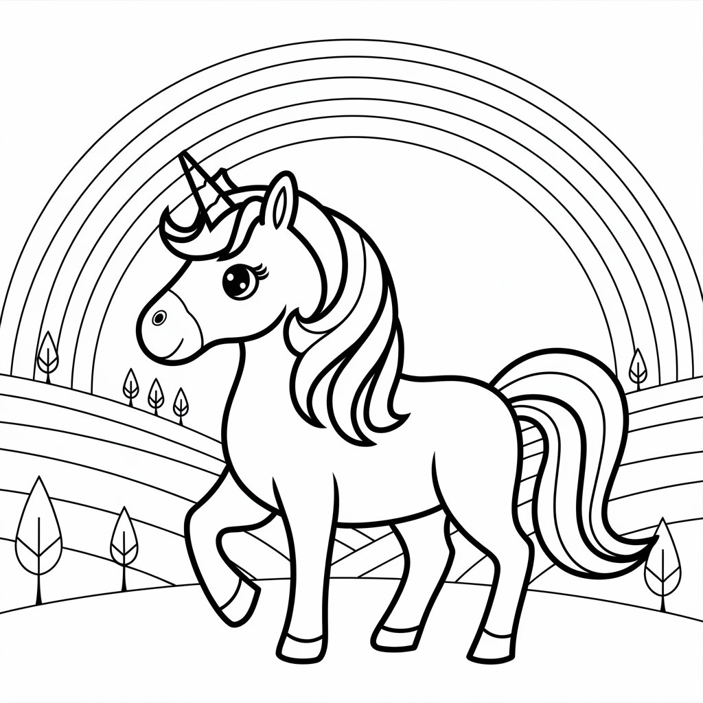 unicorns and rainbows coloring pages