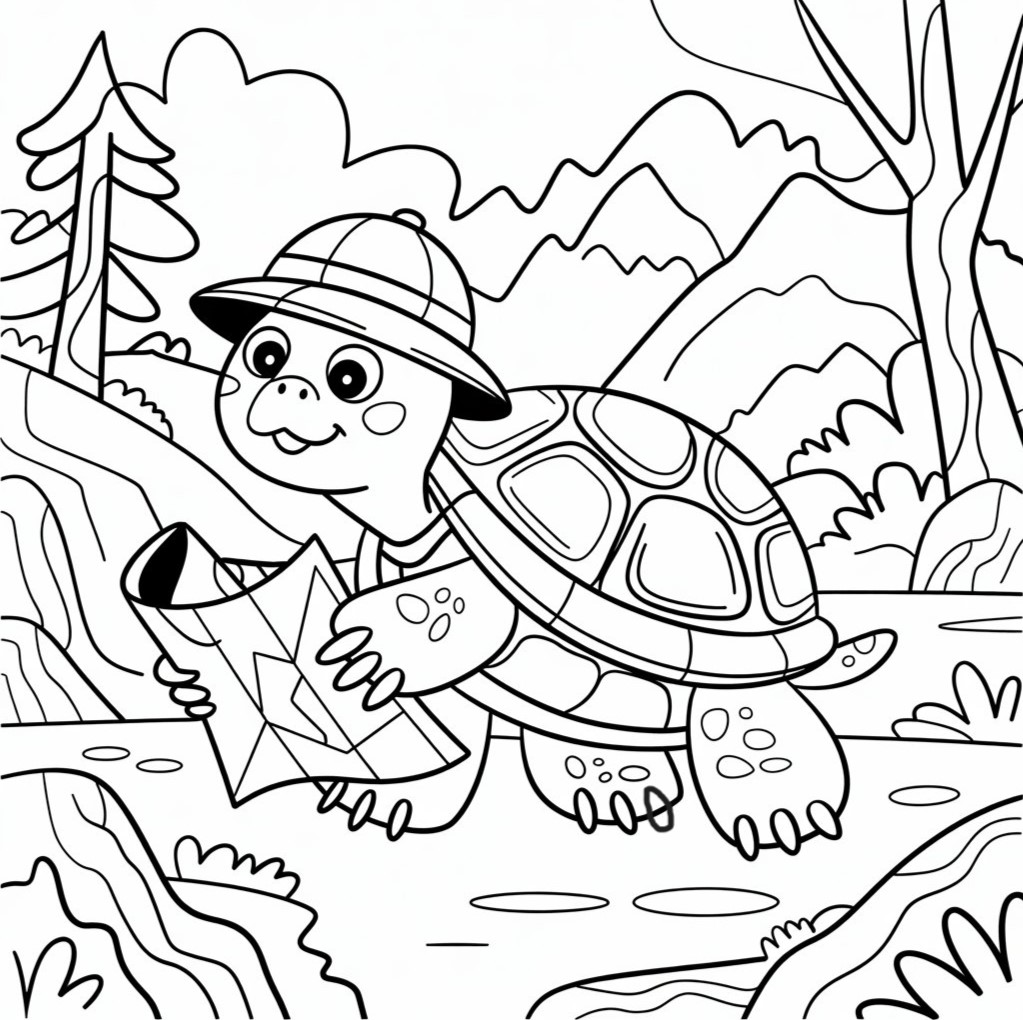 cute turtle coloring pages