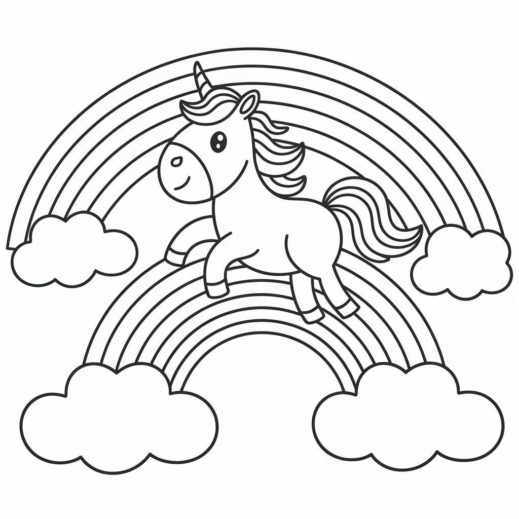 rainbow unicorn coloring page