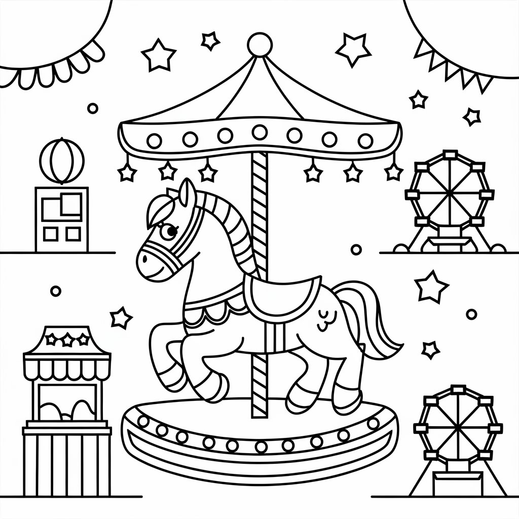 carnival games coloring pages