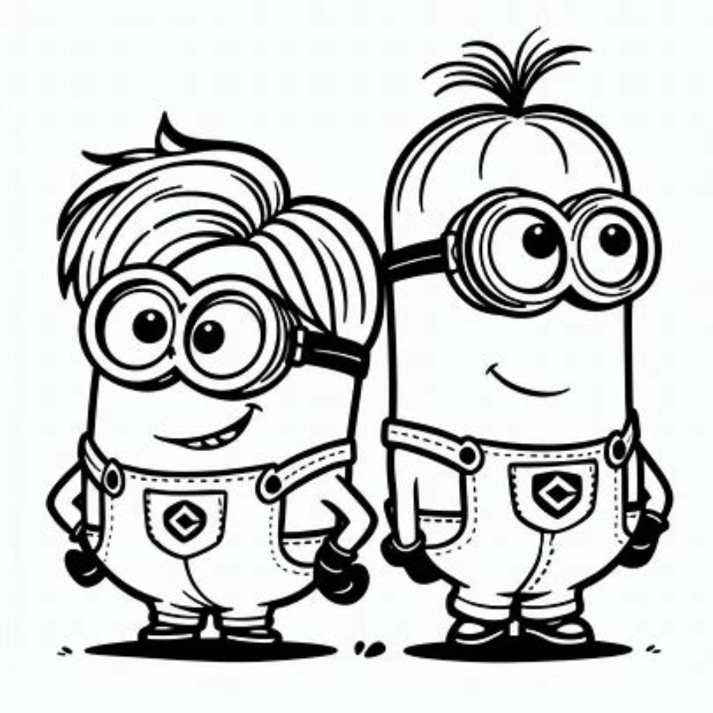 coloring page minions