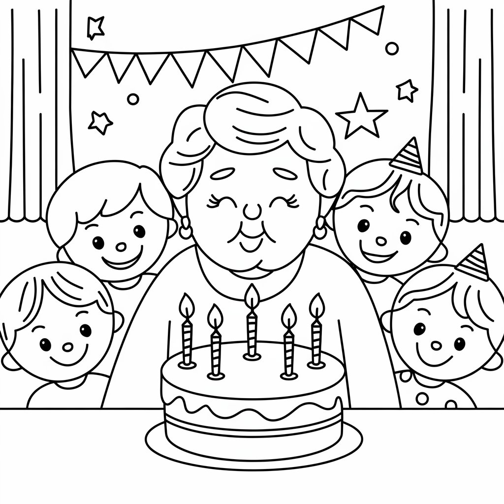 coloring pages for birthday cakes
