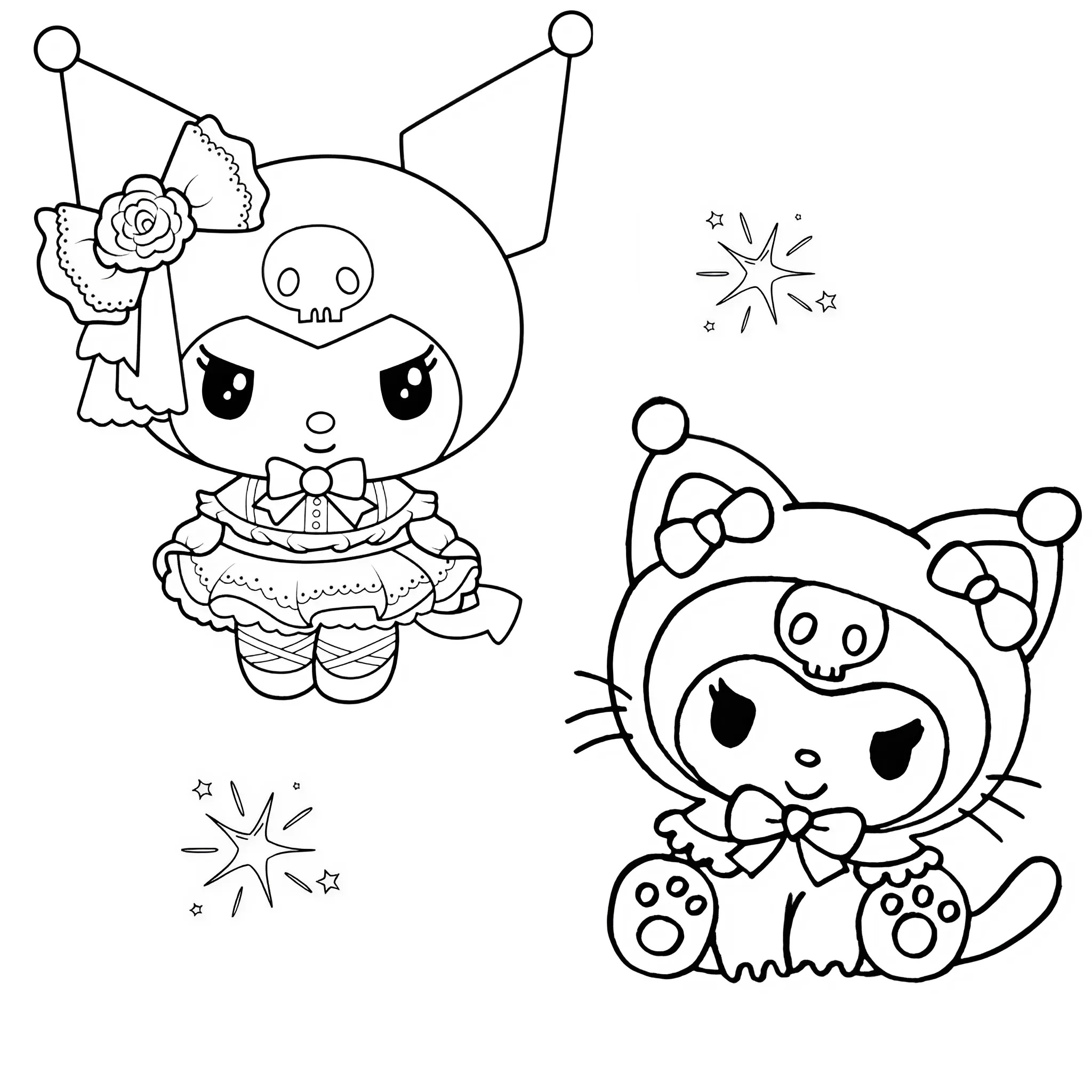 kuromi coloring pages printable