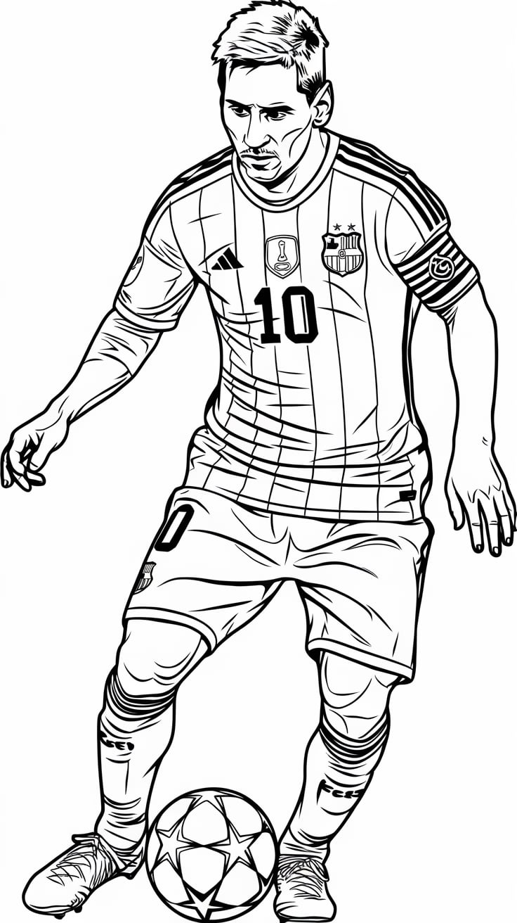 coloring pages of messi