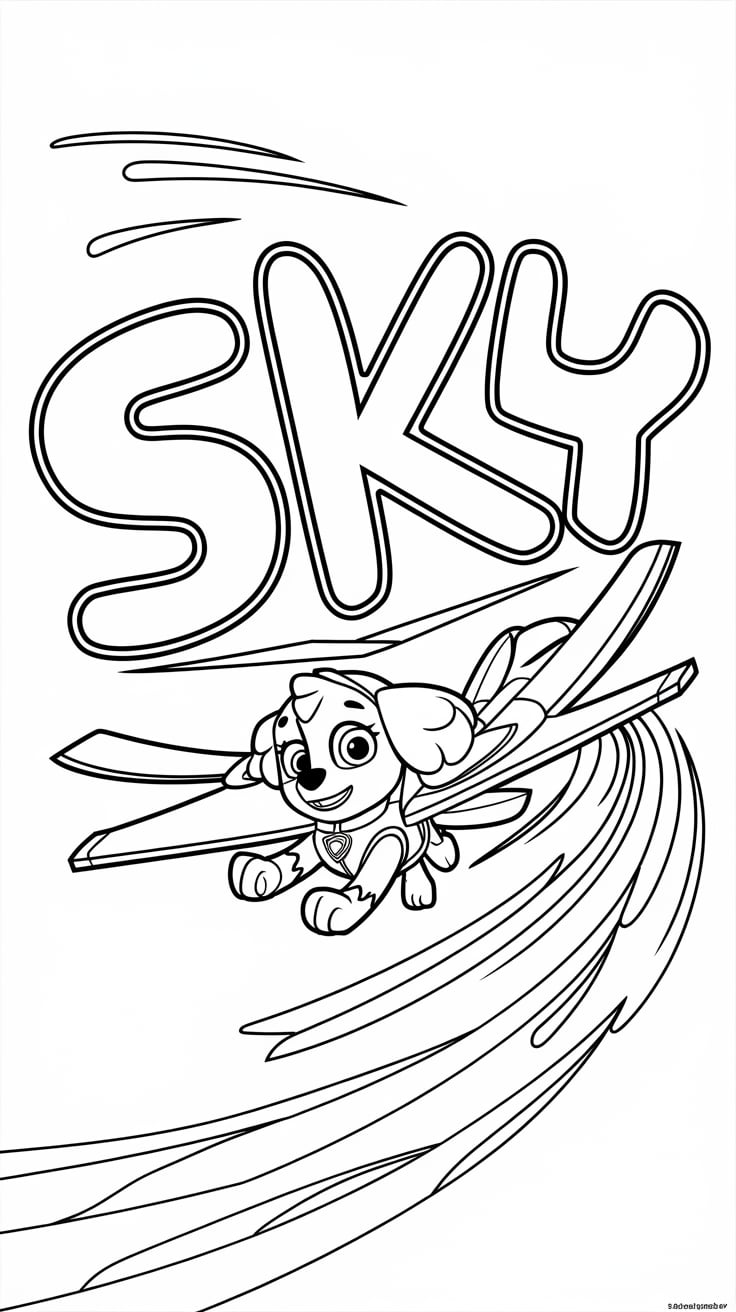 sky paw patrol coloring pages