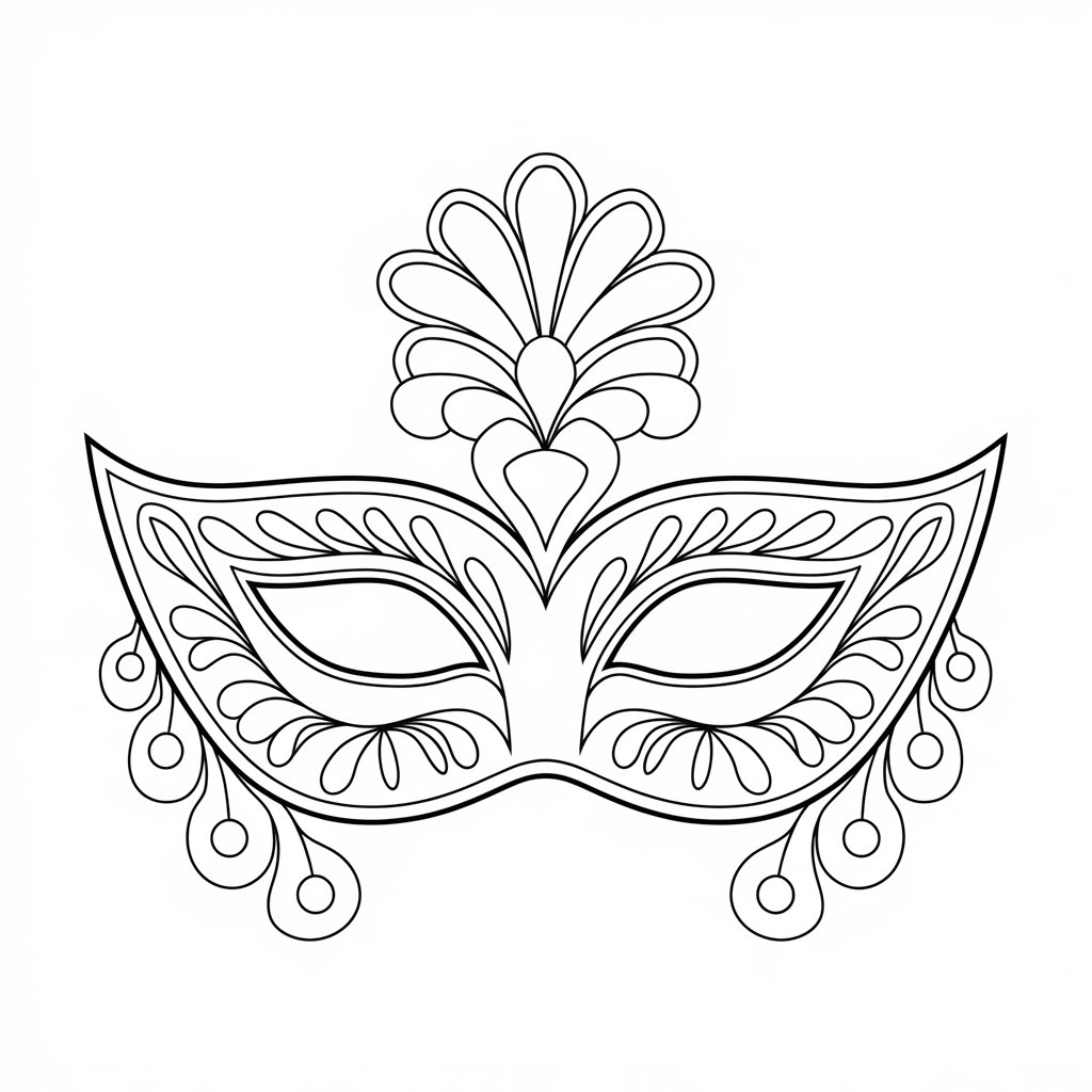 carnival mask coloring pages