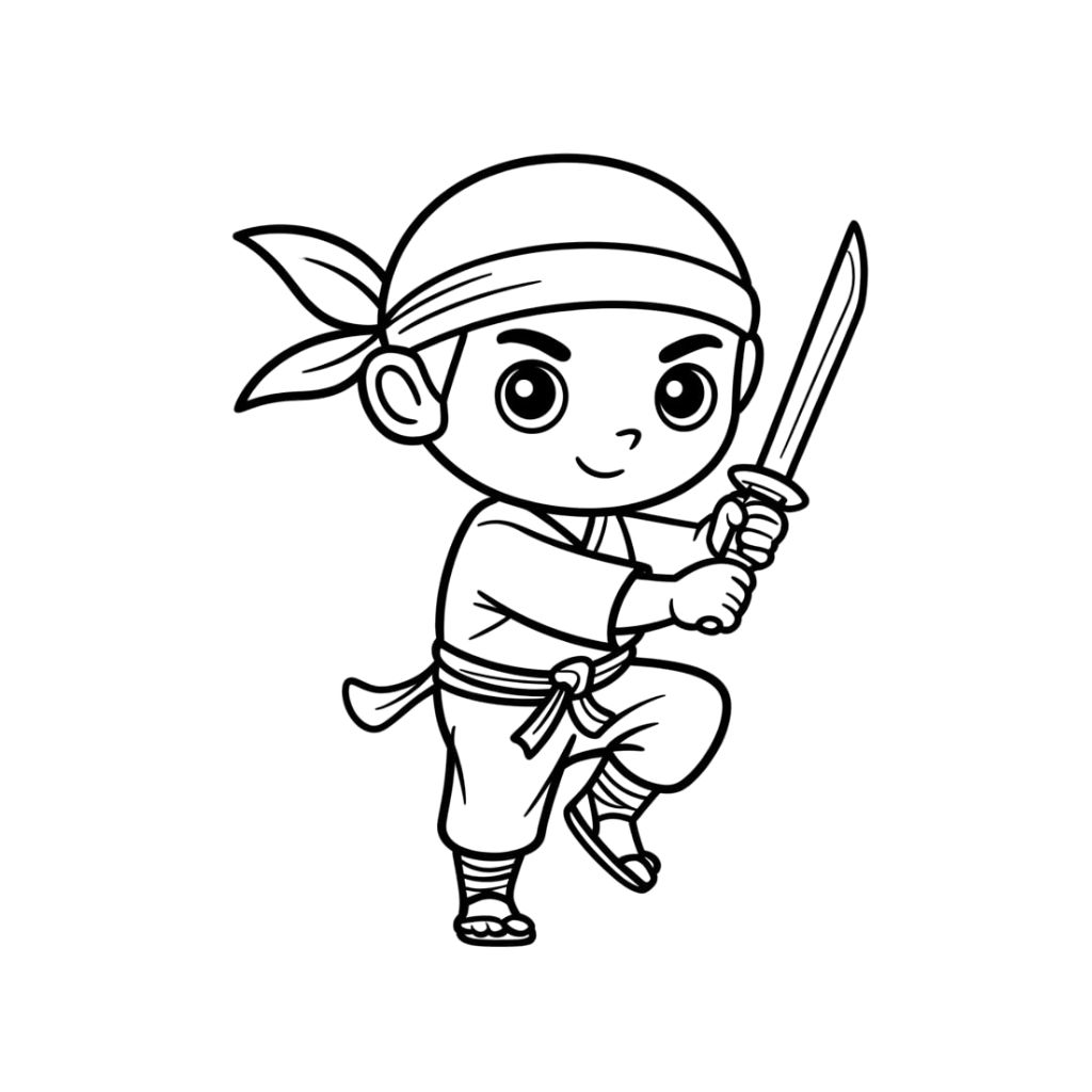 ninja kids coloring pages