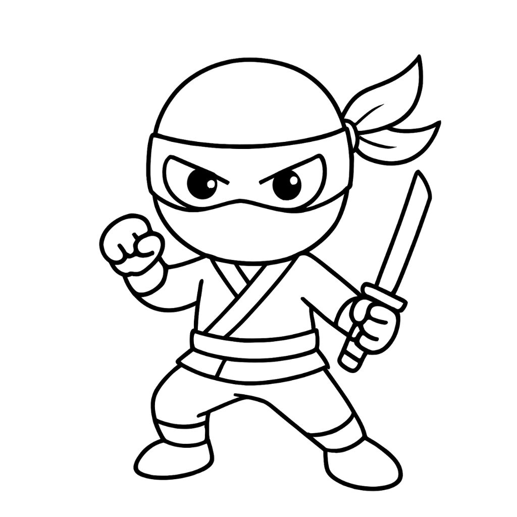 ninja kidz coloring pages